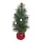 12" Green Pine Accent Tree with Glitter Berries in Red Velvet Base by Ashland®